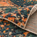 Eiffel Tower Handmade Woolen Carpet, folded corner showing the back