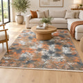 Erased Granite Colorful Geometric Handmade Rug in a living room