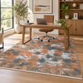 Erased Granite Colorful Geometric Handmade Rug in a home office