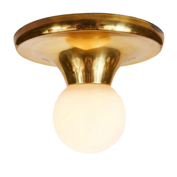 Flush Mount Ceiling Raw Brass Lamp – Handmade Vintage Style