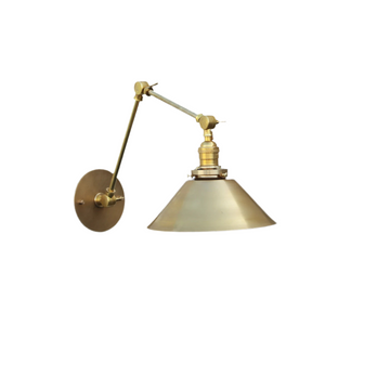Industrial Style Brass Wall Sconce Light with Adjustable Swivels