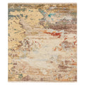 Alchemy Ivory Abstract Transitional Modern Bedroom Rug, full view on a white background