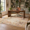 Alchemy Ivory Abstract Transitional Modern Bedroom Rug in a home office