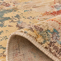 Alchemy Ivory Abstract Transitional Modern Bedroom Rug, folded corner showing the back