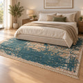 Dynamic Strokes Transitional Rug for bedroom in a bedroom
