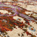 Erased Luxe Silk Ivory Modern designer Rug, close up of the texture