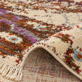 Erased Luxe Silk Ivory Modern designer Rug, folded corner showing the back