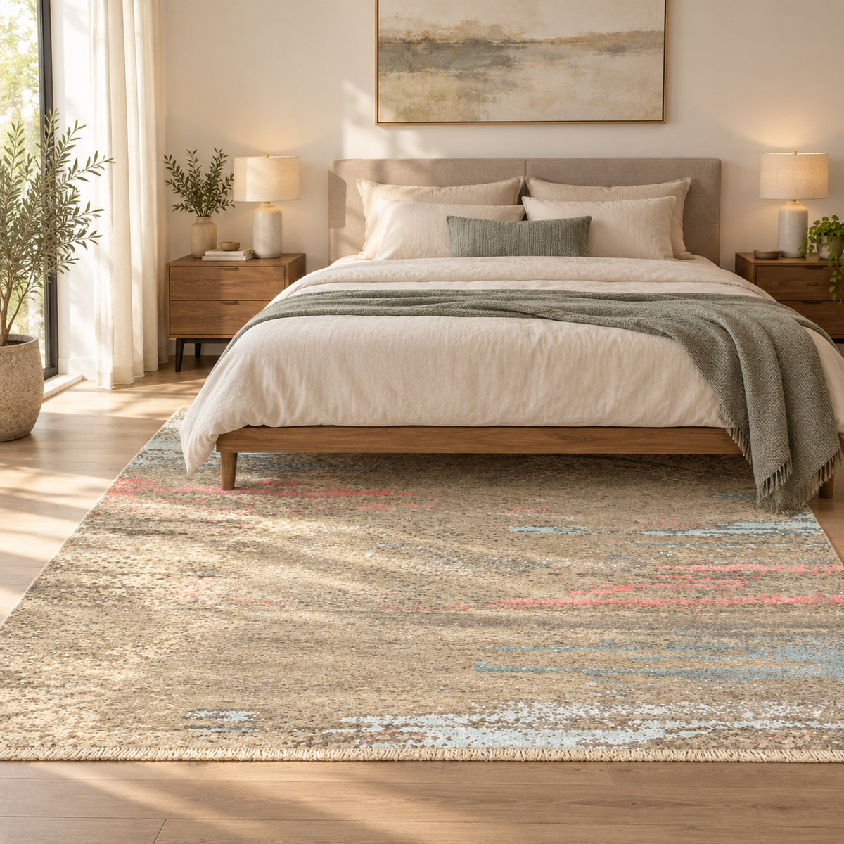 Illusion Premium Quality Modern Designer Abstract for Living Room Rug in a bedroom