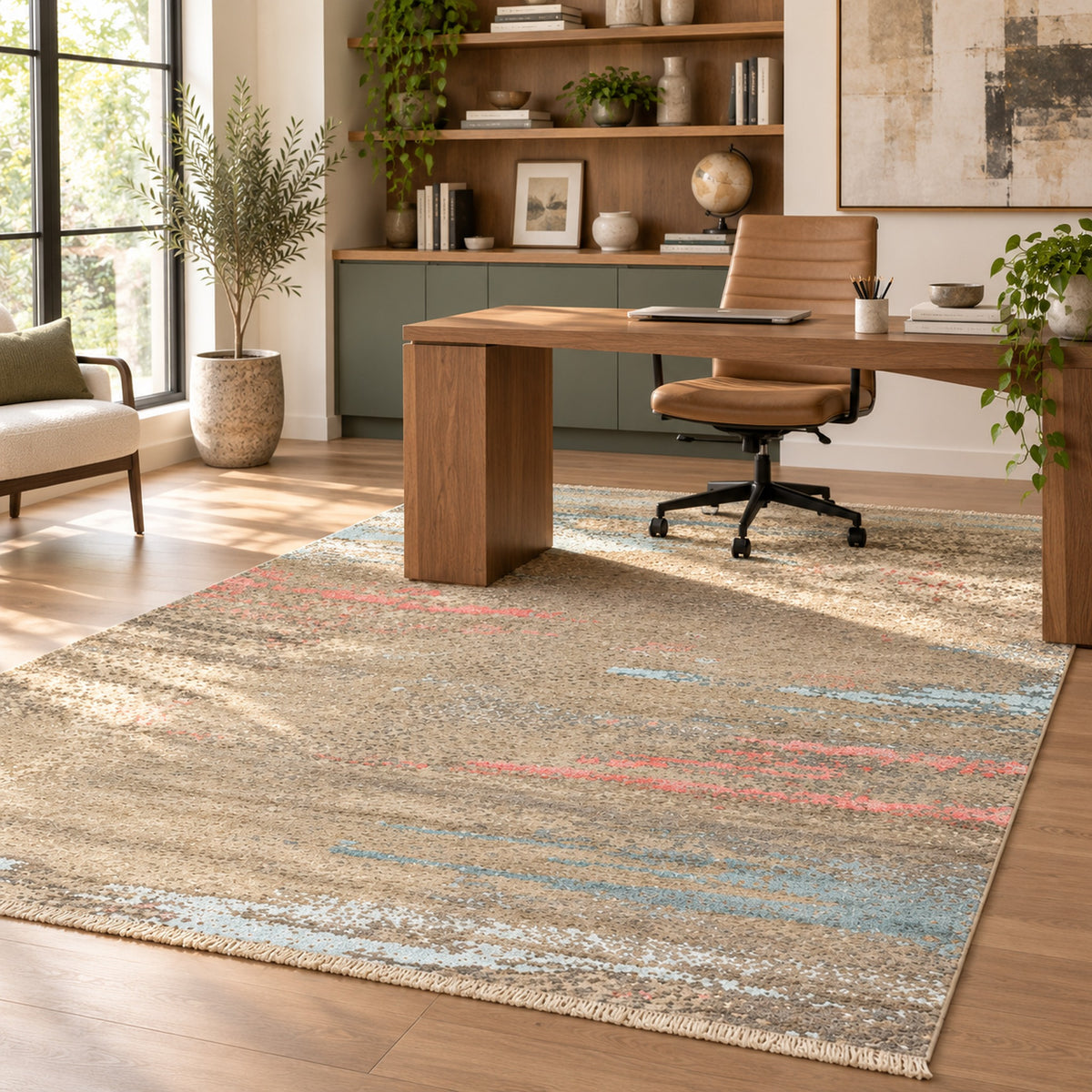 Illusion Premium Quality Modern Designer Abstract for Living Room Rug in a home office