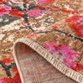 Natural Forest theme Colorful rug for your bedroom, folded corner showing the back