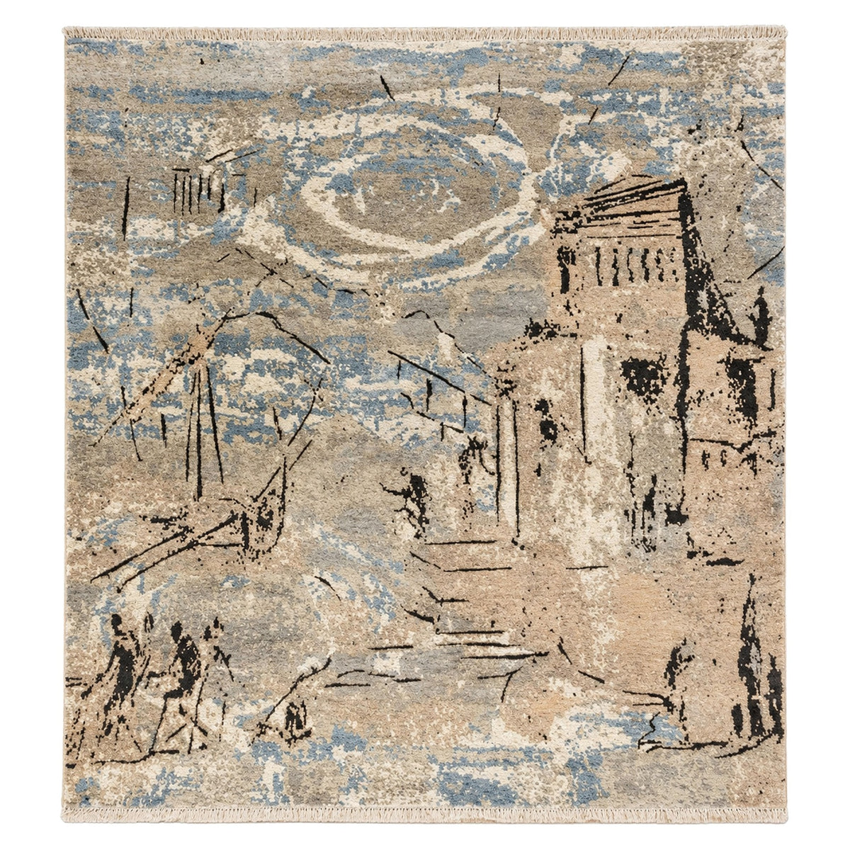 Trevor Abstract artistry and rustic charm for contemporary spaces, full view on a white background