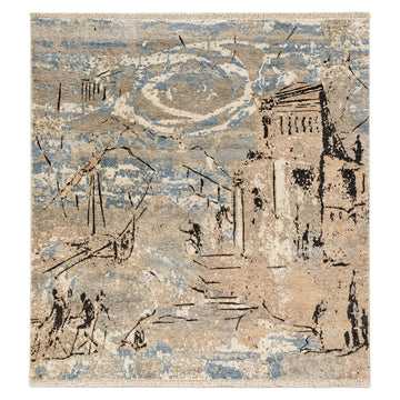 Trevor Abstract artistry and rustic charm for contemporary spaces, full view on a white background
