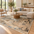 Trevor Abstract artistry and rustic charm for contemporary spaces in a living room