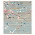 Unstring Earth Grey Abstract Soft Pile Wool Silk Rug, full view on a white background