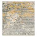 Majestic Abstract Pattern Hand Knotted wool & Silk for bedroom Rug, full view on a white background