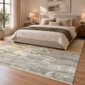Majestic Abstract Pattern Hand Knotted wool & Silk for bedroom Rug in a bedroom