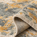 Majestic Abstract Pattern Hand Knotted wool & Silk for bedroom Rug, folded corner showing the back