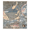 Genesis Earth Grey handmade Woolen Plush look Soft Pile Rug, full view on a white background