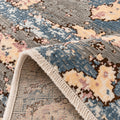 Genesis Earth Grey handmade Woolen Plush look Soft Pile Rug, folded corner showing the back