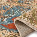 Maribelle Wool & Silk Large Hand Knotted Abstract Painting Canvas Designer Rug, folded corner showing the back