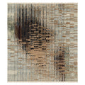 Mystique Grafton Grey Mustard Modern Designer Transitional Rug, full view on a white background