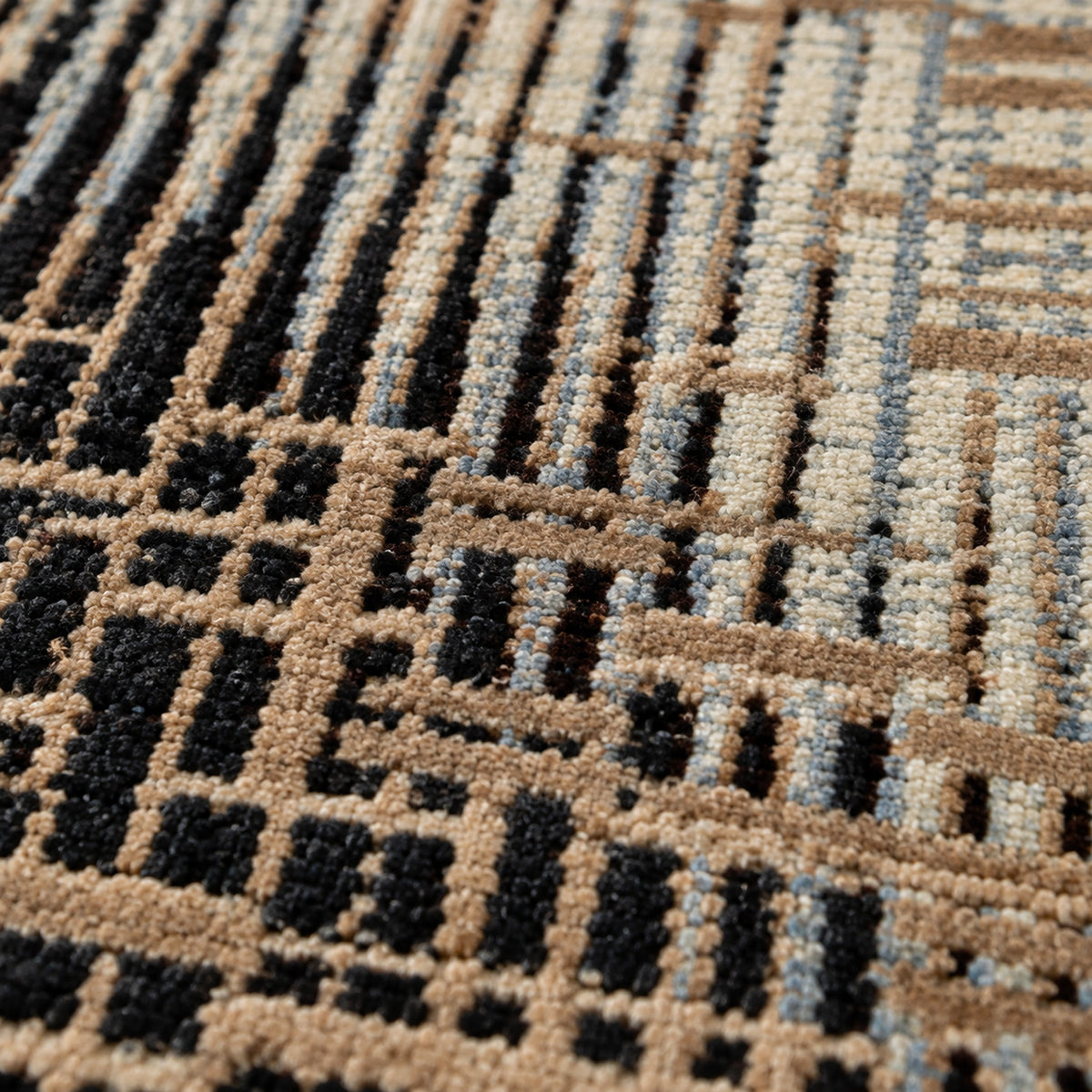 Mystique Grafton Grey Mustard Modern Designer Transitional Rug, close up of the texture