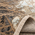 Natural Moon Theme Tree of life hand Knotted High Quality Wool Rug, folded corner showing the back