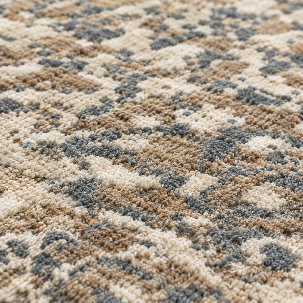 Zebra Pattern Ivory Brown hand knotted Large Area Rug For Living Room, close up of the texture