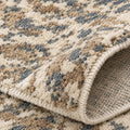 Zebra Pattern Ivory Brown hand knotted Large Area Rug For Living Room, folded corner showing the back