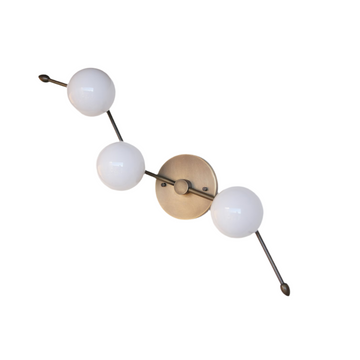 Four-Light Flush Mount Ceiling & Wall Light – Italian Brass Globe Fixture