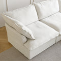Sky Classic Linen Cloud Sofa, Modular Washable 122-Inch Linen L-Shaped Sectionals 4-Seaters