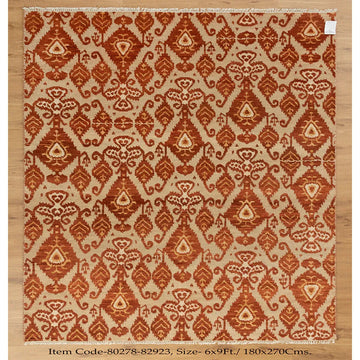 Ella Red Beige Hand Knotted Rug