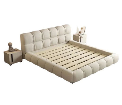 Tufted upholstered bed frame