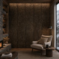 Tree Bark wall panels installed across a feature wall