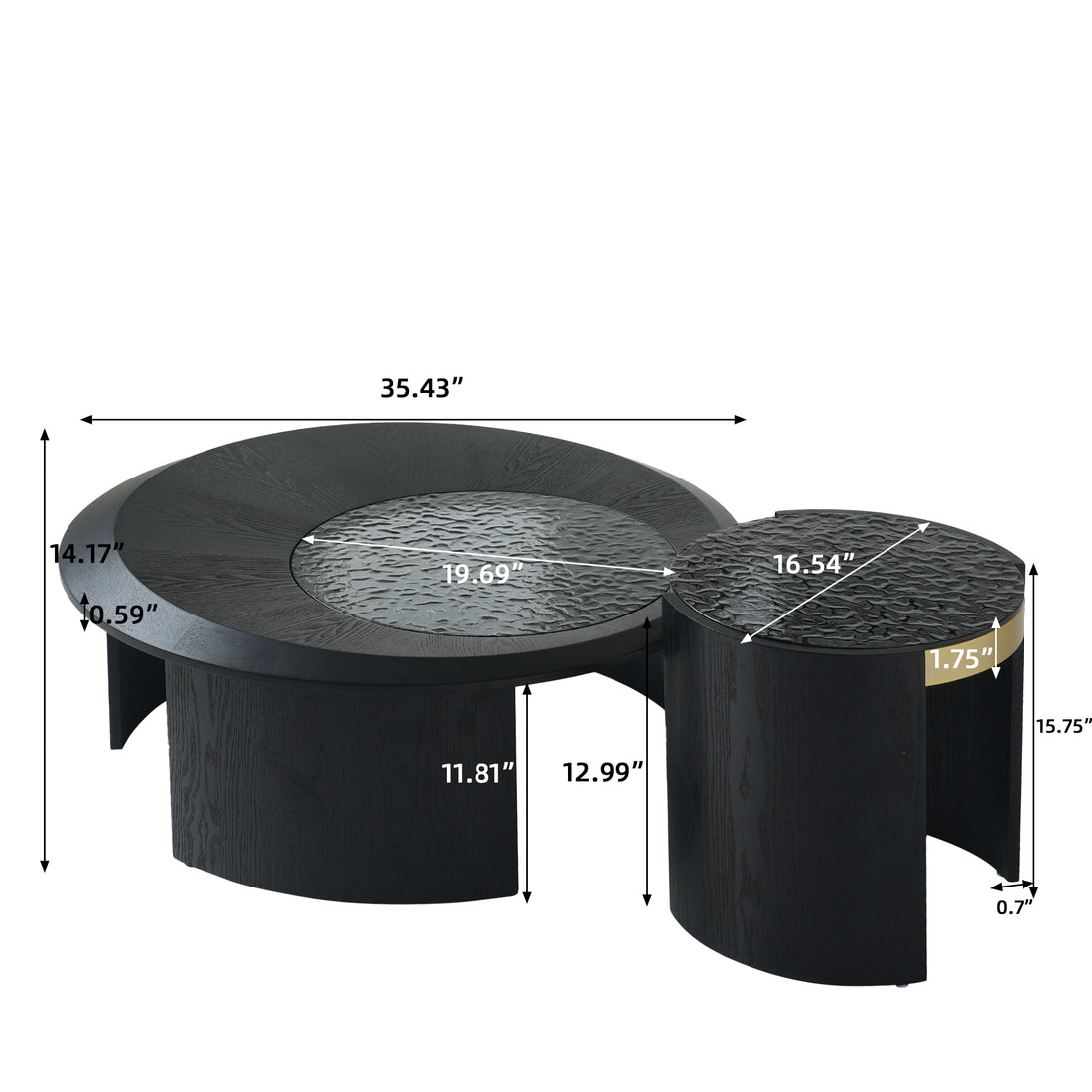 Round Nesting Coffee Table Set 2