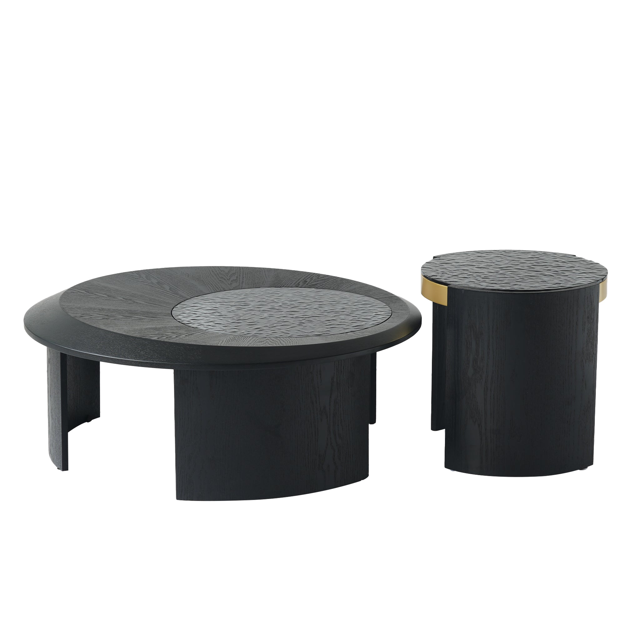 Round Nesting Coffee Table Set 2