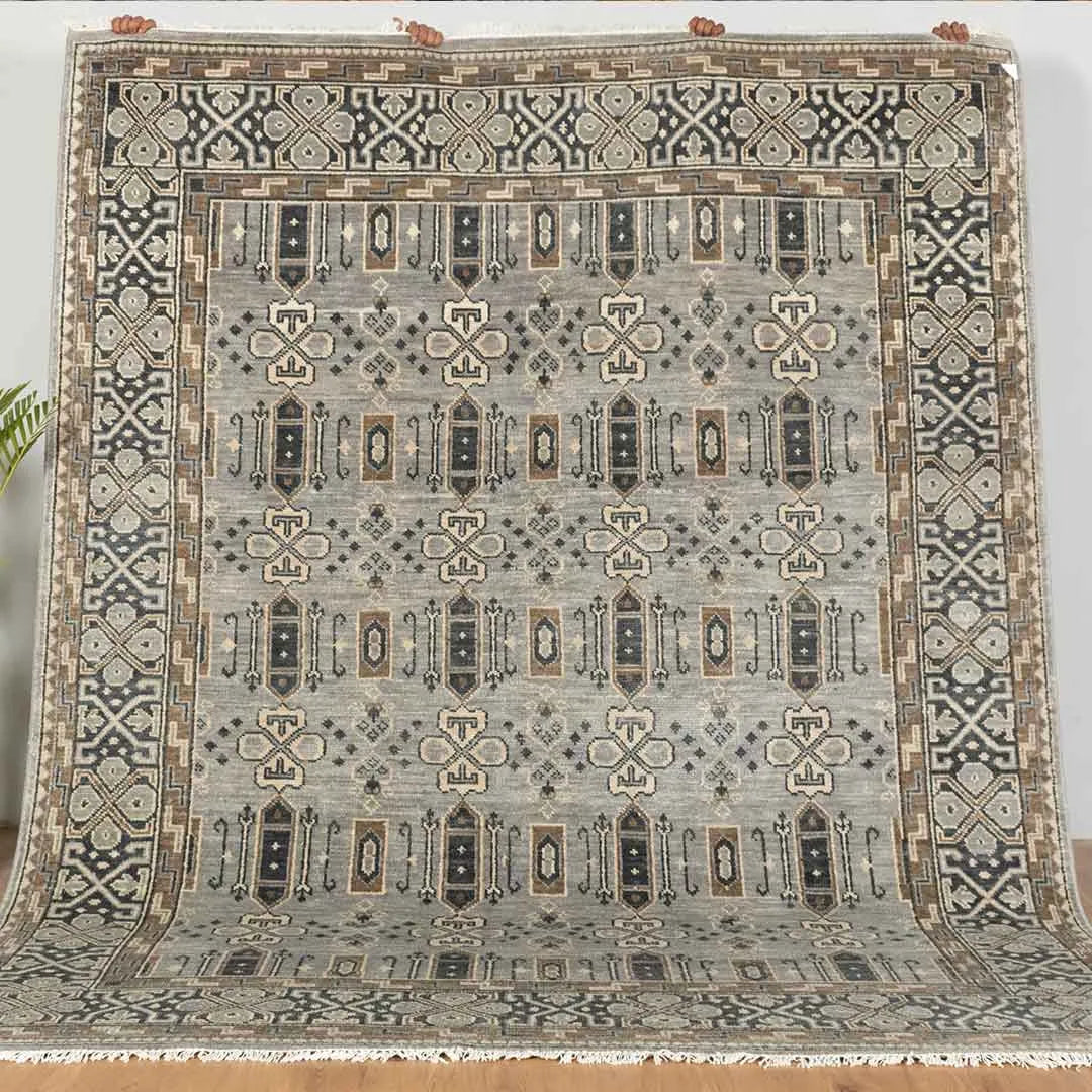 Ikat Stylish Design Hand-Knotted Rug: Transform Your Space