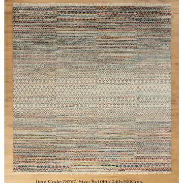 Kantha Colorful Geometric Handmade Rug