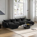 Urban Sectional Sofa, Plush Comfort 27-Inch Chenille Ottomans 1-Seaters