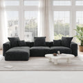 Pixel Modern Modular Sofa, Corduroy Slipcovers - Replacement Covers Only, Black