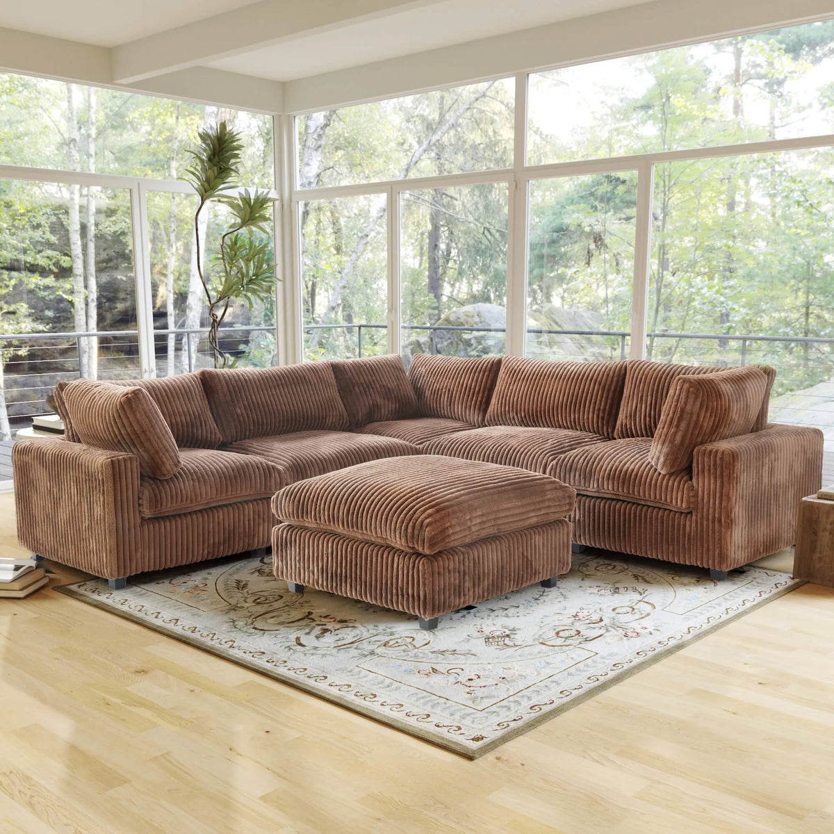 Sky Cloud Pro Sectional Sofa, Plush Slipcovers - Replacement Covers Only, Brown