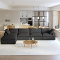 Sky Cloud Sectional Sofa, Linen Slipcovers - Replacement Covers Only, Black