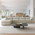 Sky Cloud Sectional Sofa, Modular Washable 160-Inch Linen L-Shaped Sectionals 5-Seaters, Khaki