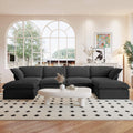 Sky Classic Linen Cloud Sofa, Linen Sectional Sofa Slipcovers - Replacement Covers Only, Black