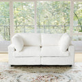 Sky Cloud Pro Sectional Sofa, Plush Comfort Plush Fabric Loveseats 2-Seaters, Beige