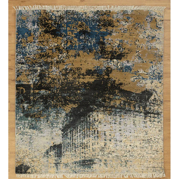 5x7 Sanganer | Modern Hand knotted Abstract Painting Rug