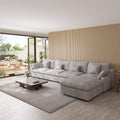 Sky Cloud Slope Sectional Sofa, Pet-Friendly Linen L-Shaped Sectional 5-Seater