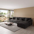 Sky Cloud Slope Sectional Sofa, Pet-Friendly Linen L-Shaped Sectional 5-Seater
