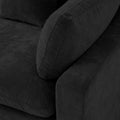 Sky Cloud Slope Sectional Sofa, Modular Comfort Linen L-Shaped Sectional 4-Seater, Black