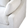 Sky Cloud Slope Sectional Sofa, Pet-Friendly Linen L-Shaped Sectional 5-Seater, White